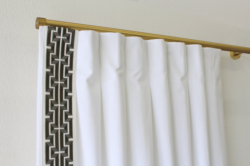 Traversing Channel Track 1 1/8 Inch Round Drapery Rod Set- Includes Curtain Rod, Channel "L" Brackets, Glides, End Caps