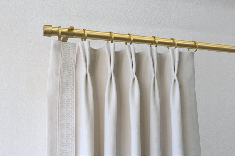 Iron 1 1/8 Inch Round Drapery Rod Set - Includes Curtain Rod, Adjustable Brackets, Flat Rings, and End Caps