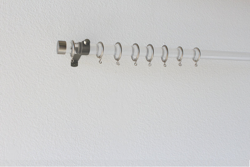 95 Inch - Cut to Your Length - Acrylic Value Priced Drapery Hardware Set - Includes Rod, Brackets, Rings, End Caps