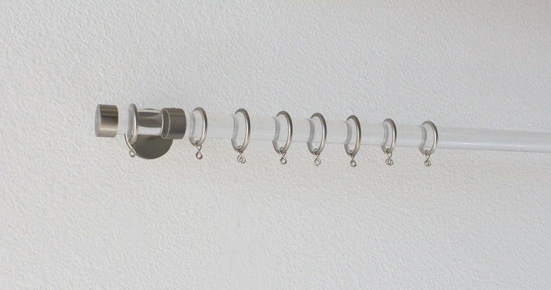 Acrylic 1 3/8 Inch Round Drapery Rod Set - Includes Curtain Rod, Enclosed Brackets, Rings, and End Caps