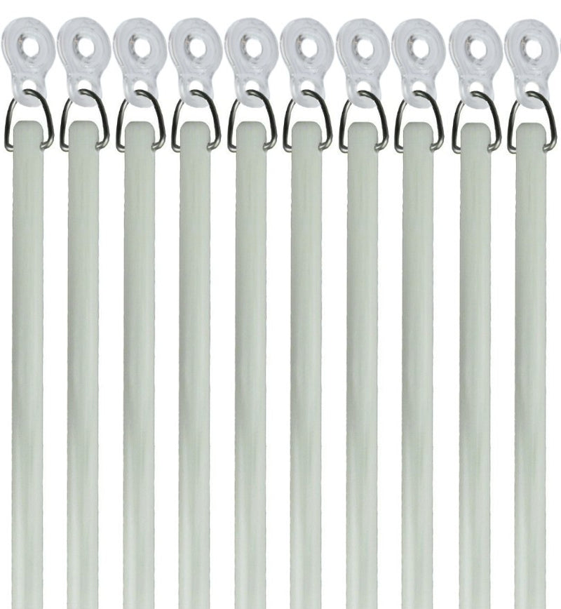 White Fiberglass Drapery Pull Wands With Plastic Adapters - Available in Multiple Lengths and Pack Sizes - For Easy Opening and Closing of Curtain Window Treatments