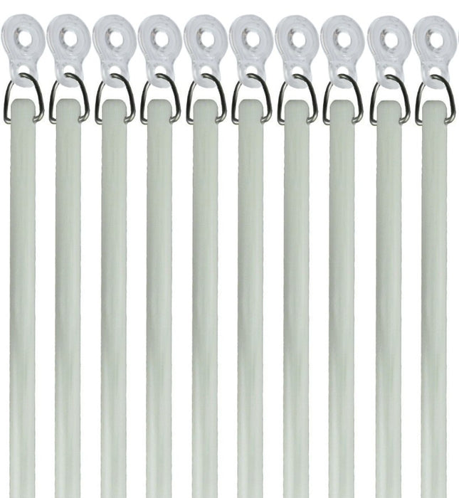 White Fiberglass Drapery Pull Wands With Plastic Adapters - Available in Multiple Lengths and Pack Sizes - For Easy Opening and Closing of Curtain Window Treatments