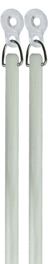 White Fiberglass Drapery Pull Wands With Plastic Adapters - Available in Multiple Lengths and Pack Sizes - For Easy Opening and Closing of Curtain Window Treatments