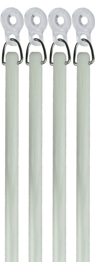 White Fiberglass Drapery Pull Wands With Plastic Adapters - Available in Multiple Lengths and Pack Sizes - For Easy Opening and Closing of Curtain Window Treatments