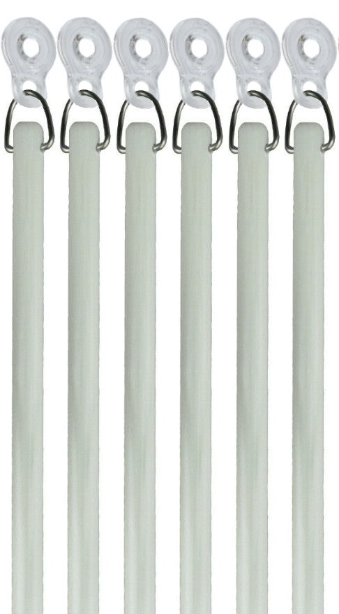 White Fiberglass Drapery Pull Wands With Plastic Adapters - Available in Multiple Lengths and Pack Sizes - For Easy Opening and Closing of Curtain Window Treatments