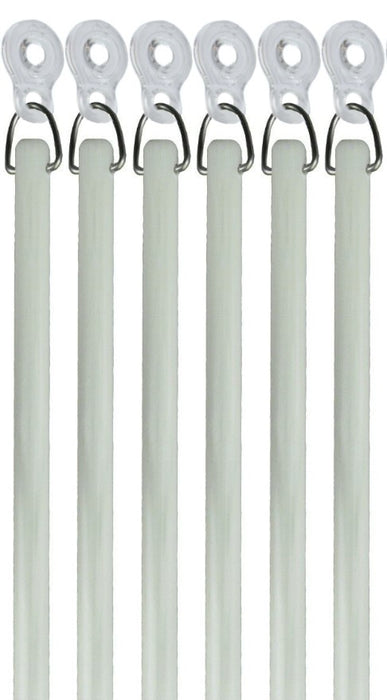 White Fiberglass Drapery Pull Wands With Plastic Adapters - Available in Multiple Lengths and Pack Sizes - For Easy Opening and Closing of Curtain Window Treatments
