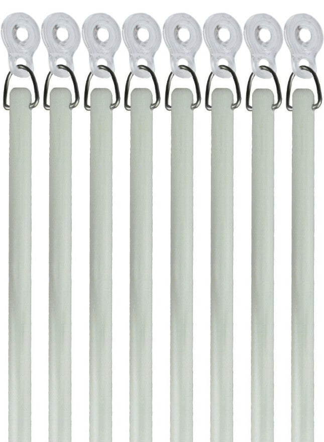 White Fiberglass Drapery Pull Wands With Plastic Adapters - Available in Multiple Lengths and Pack Sizes - For Easy Opening and Closing of Curtain Window Treatments