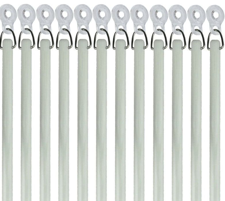 White Fiberglass Drapery Pull Wands With Plastic Adapters - Available in Multiple Lengths and Pack Sizes - For Easy Opening and Closing of Curtain Window Treatments