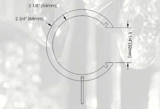 1.5 Inch Diameter- Bypass/Carryover Curtain Hardware 15 Piece Set-Use With Clear Acrylic or Iron Rod- Gold, Silver, Black, or Bronze Finish