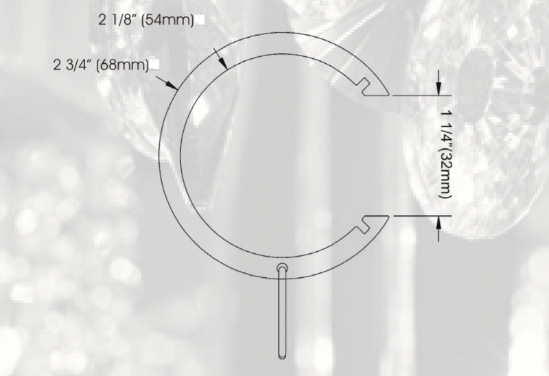 1.5 Inch Iron Round Drapery Rod Set - Includes Curtain Rod, Bypass Brackets, Bypass Rings, and End caps