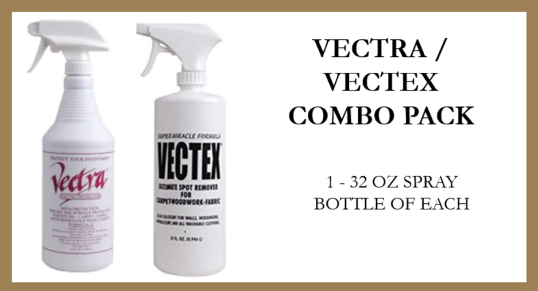 Vectra/Vectex Combo Pack - Vectra 32 Oz Furniture, Fabric, Carpet Protector AND Vectex 32 Oz Ultimate Spot Remover - Free Priority Shipping