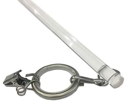 Clear Acrylic Grommet Drapery Wand- Silver Grommet