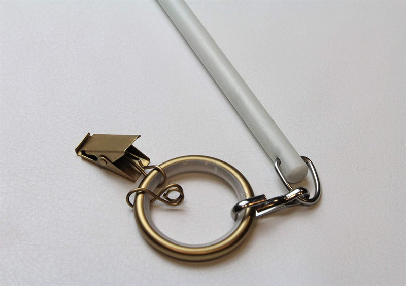 White Fiberglass Universal Grommet Drapery Rod- Gold Grommet