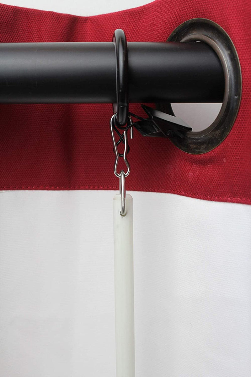 White Fiberglass Universal Grommet Drapery Rod- Black Grommet