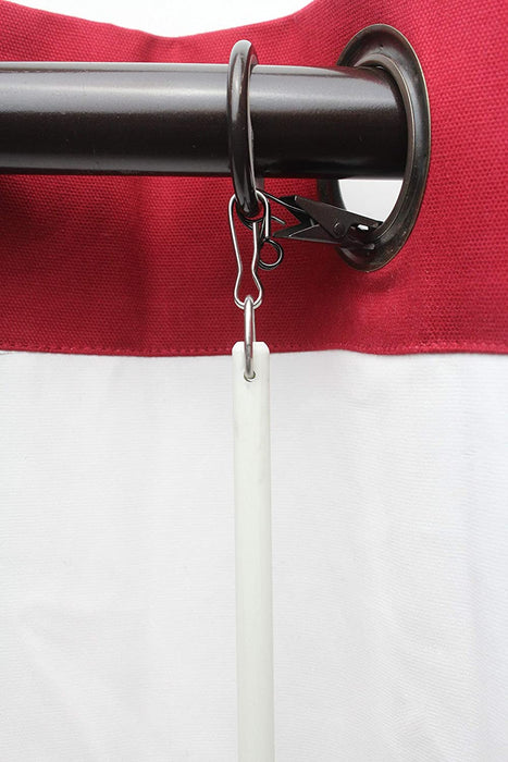 White Fiberglass Universal Grommet Drapery Rod- Bronze Grommet