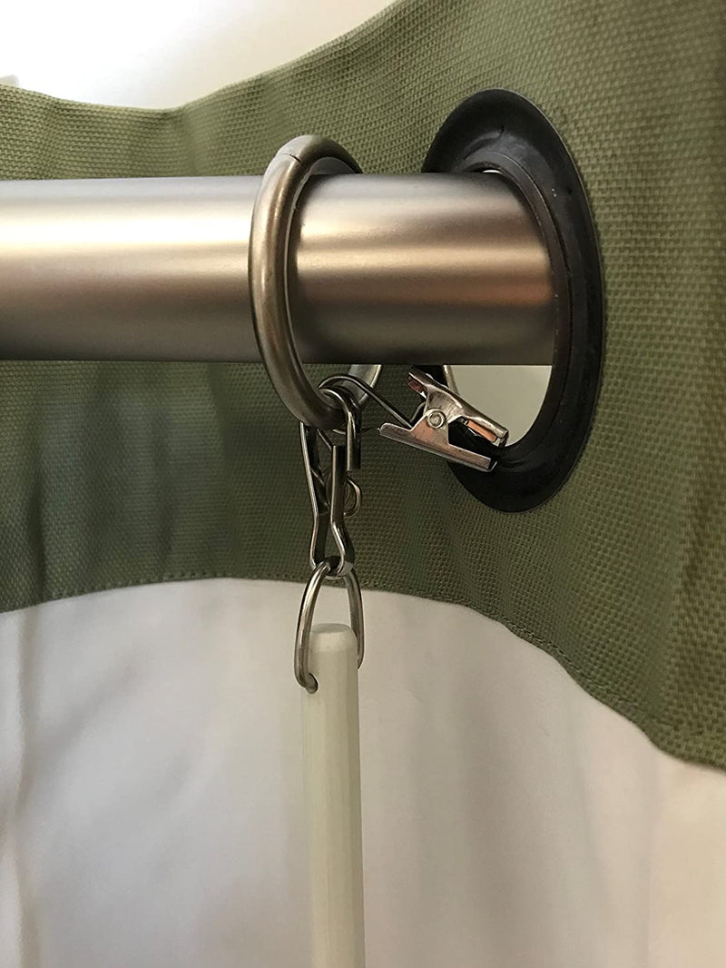 White Fiberglass Universal Grommet Drapery Rod- Silver Grommet