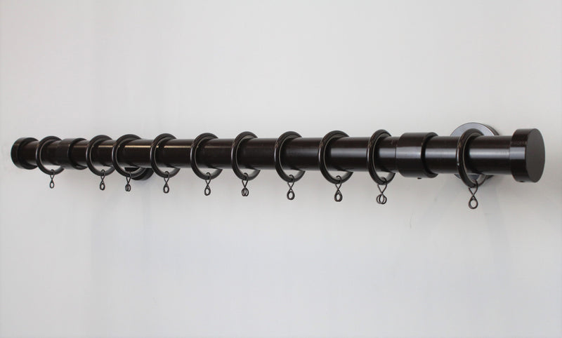1 Inch Iron Round Drapery Rod Set- Includes Curtain Rod, Long Enclosed Brackets, Rings, and End Caps