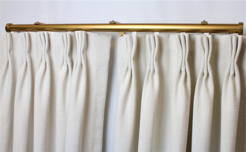 1 Inch Traversing Channel Track Round Drapery Rod Set- Includes Curtain Rod, Channel Brackets, Glides, End Caps