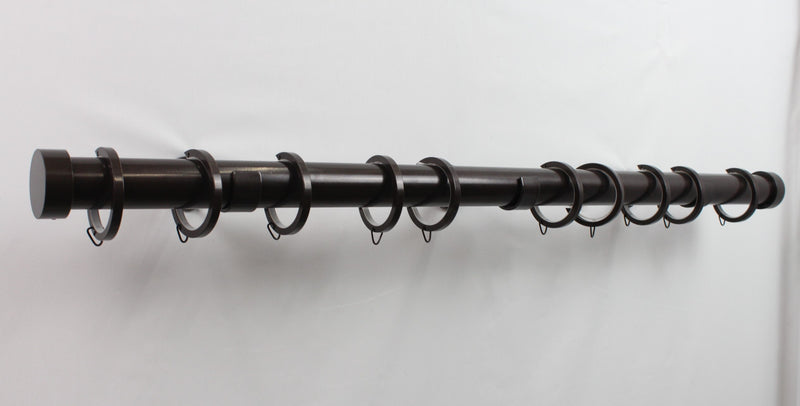 1.5 Inch Iron Round Drapery Rod Set - Includes Curtain Rod, Bypass Brackets, Bypass Rings, and End caps