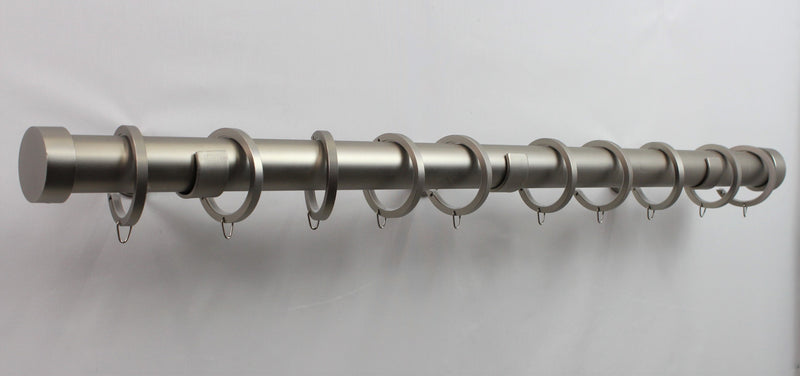 1.5 Inch Iron Round Drapery Rod Set - Includes Curtain Rod, Bypass Brackets, Bypass Rings, and End caps