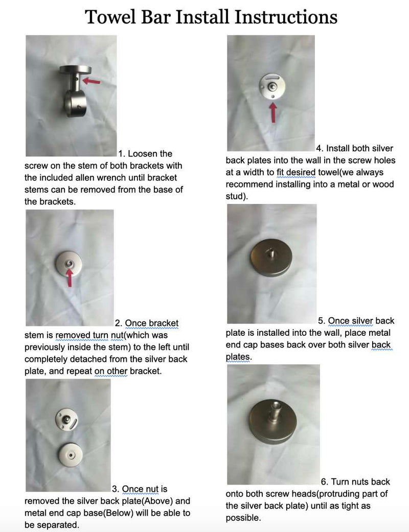 1 Inch Diameter- Acrylic Hand Towel Bar Set-Short Fully Enclosed Bracket - Includes Rod, Brackets, End Caps