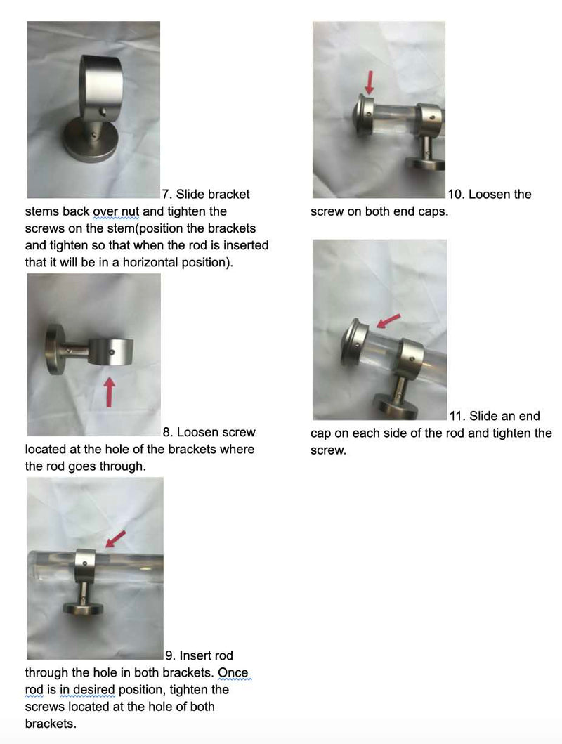 1 Inch Diameter- Acrylic Hand Towel Bar Set-Short Fully Enclosed Bracket - Includes Rod, Brackets, End Caps