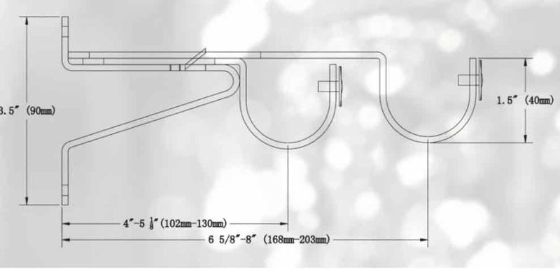 1 Inch - Double Adjustable Wall Bracket - Available in Gold, Silver, Black and Bronze Finish - IF&D Fabrics and Drapes