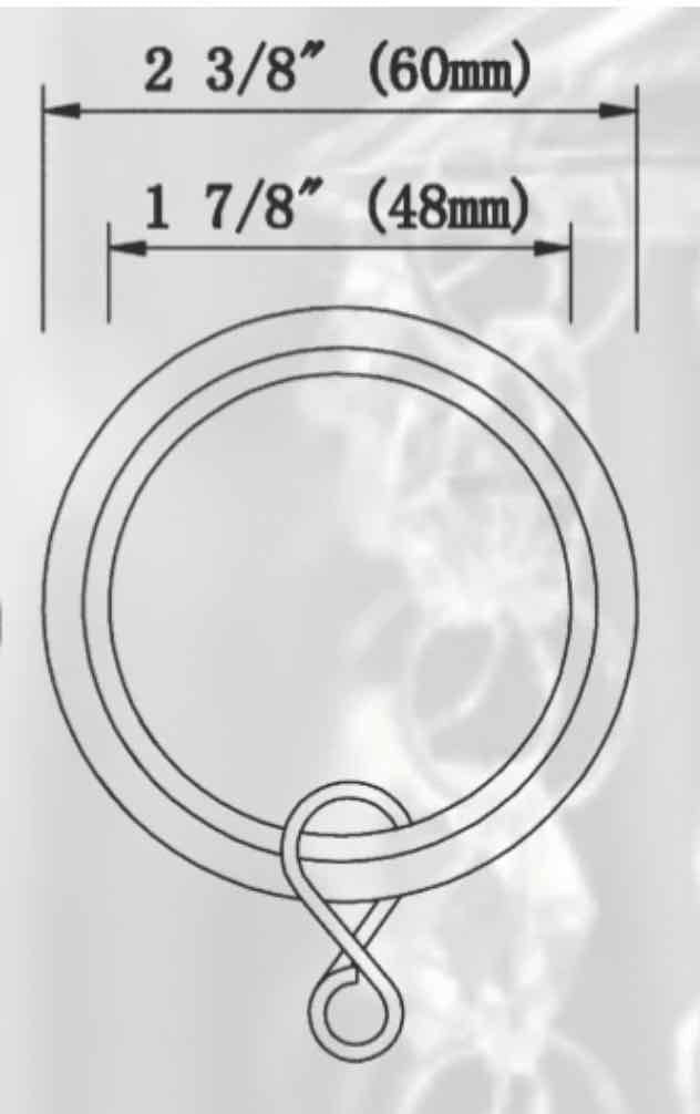 1.5 Inch - Drapery Rings with Eyelet and Plastic Insert - Available in Gold, Silver, Black, and Bronze Finish- IF&D