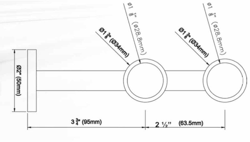 1 Inch - Fully Enclosed Double Bracket - Available in Gold, Silver, Black and Bronze Finishes