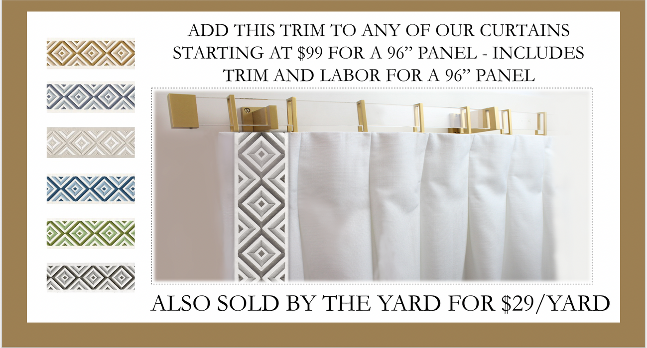4 inch Decorative Trim By the Yard - 6 Colors Available - 24PR - Free Samples