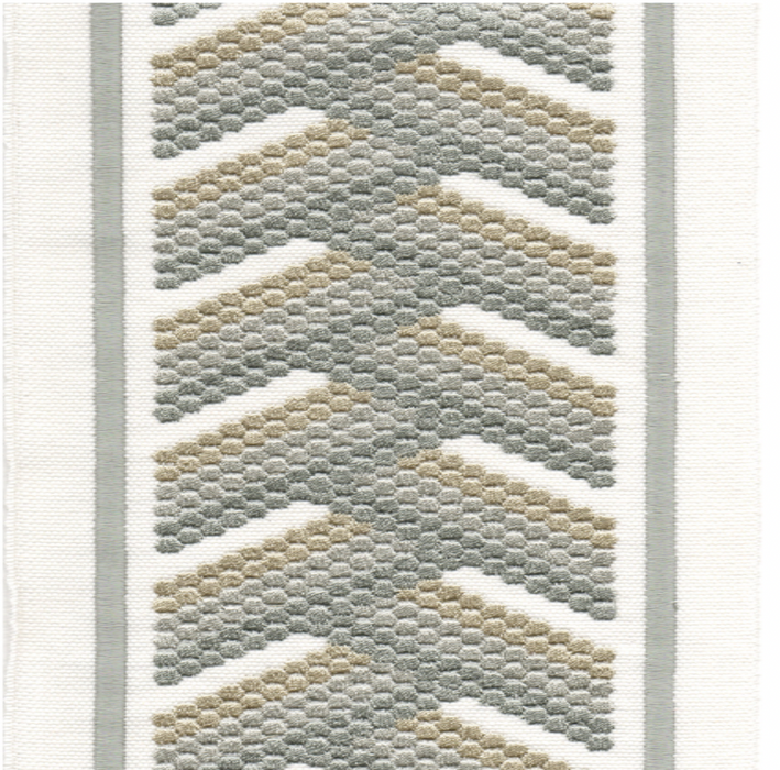 4 Inch Wide - 24GI/CO - Canvas Ivory Silver - Decorative Trim By The Yard - Our Price 26.00 - Free Samples