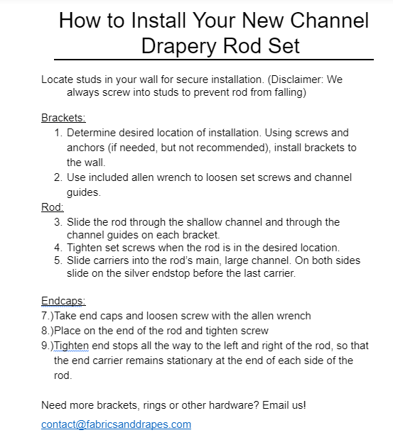 1 Inch Traversing Channel Track Round Drapery Rod Set- Includes Curtain Rod, Channel Brackets, Glides, End Caps