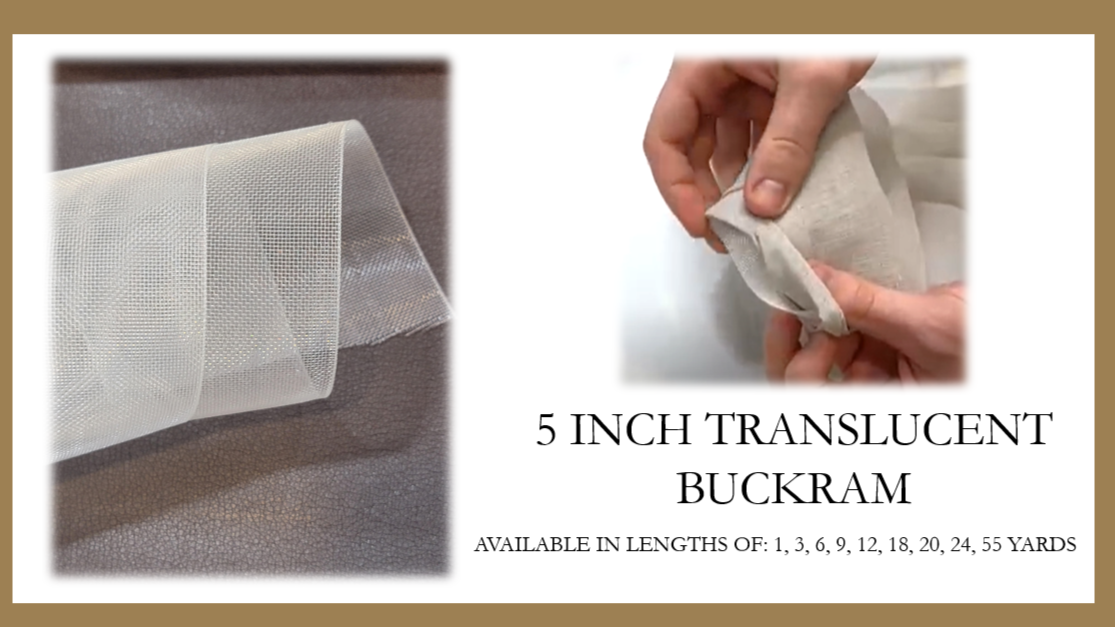 5 Inch Wide Clear/Translucent Sew-in Buckram/Heading Tape