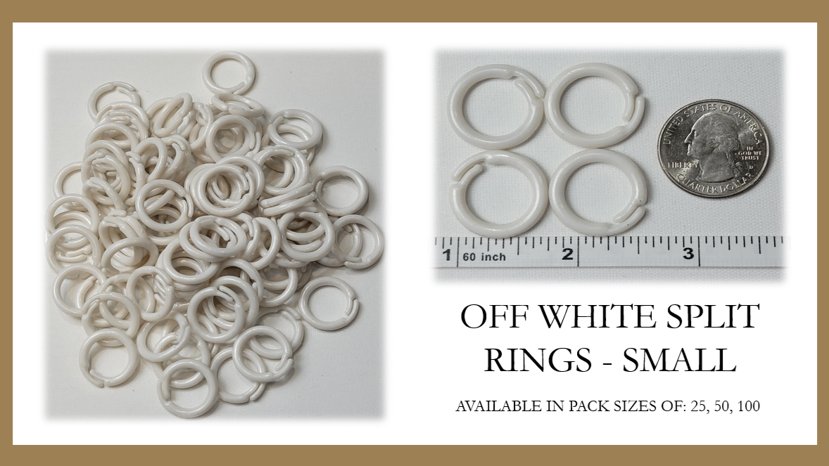 Small Off-White Plastic Split Rings - Available in Pack Sizes of 25, 50, 100 Rings
