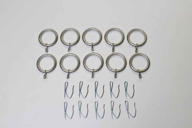 1 Inch - Drapery Rings with Eyelet and Plastic Insert - Available in Gold, Silver, Bronze, and Black Finish