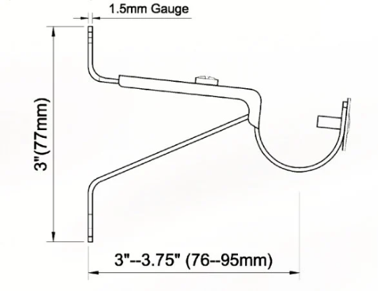 1 Inch Diameter -Adjustable Curtain Hardware 14 Piece Set - Use With Clear Acrylic or Iron Rod- Gold, Silver, Black, or Bronze Finish