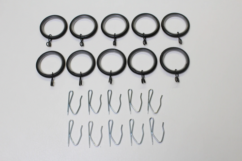 1 Inch - Drapery Rings with Eyelet and Plastic Insert - Available in Gold, Silver, Bronze, and Black Finish