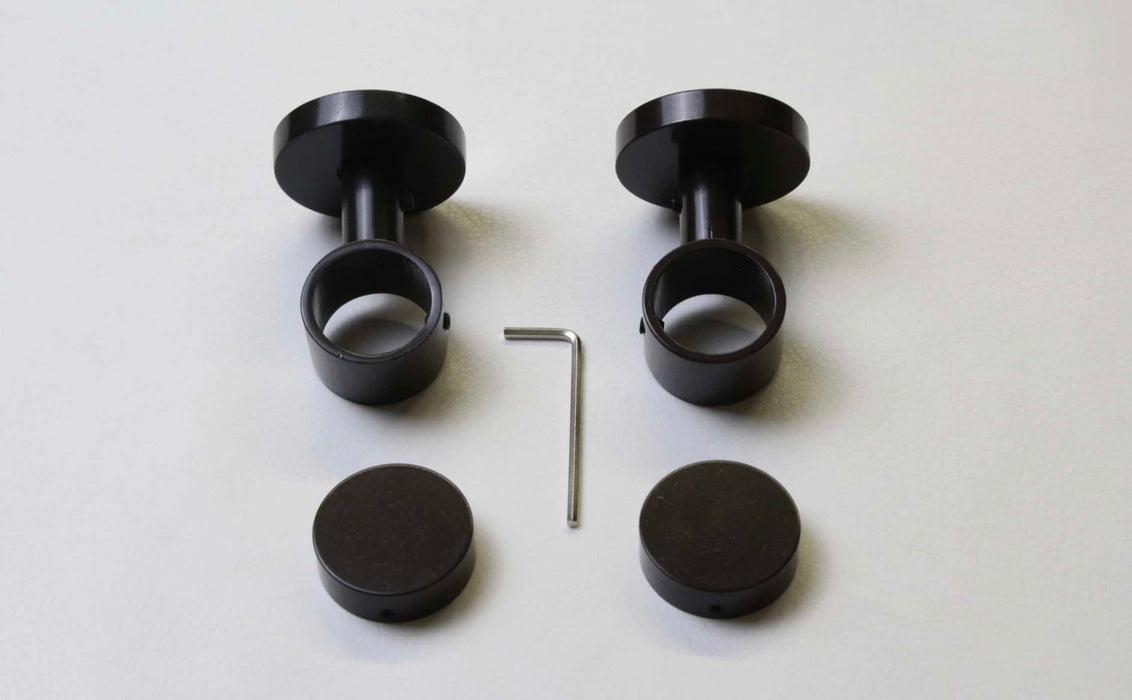 1 Inch Diameter-Bracket/End Cap Set for Towel Bar-To Use With Your Rod-Short Enclosed Bracket-Gold, Silver, Bronze, Black, and Chrome Finish