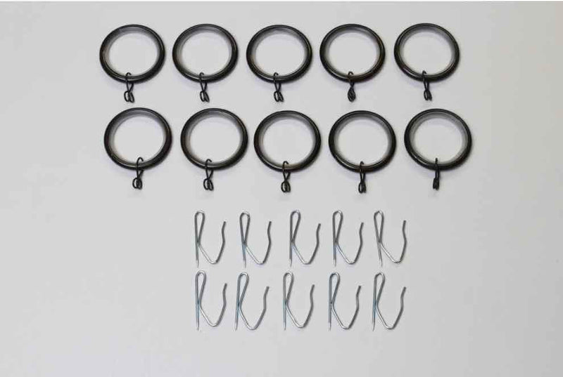 1 Inch - Drapery Rings with Eyelet and Plastic Insert - Available in Gold, Silver, Bronze, and Black Finish