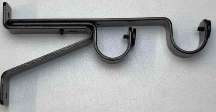 1 Inch - Double Adjustable Wall Bracket - Available in Gold, Silver, Black and Bronze Finish - IF&D Fabrics and Drapes