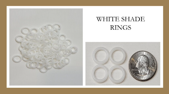 White Shade Rings - Home Sewing for Roman Shades and Valances - 3/8 Inch - Available in 50, 100 and 1,000 Units