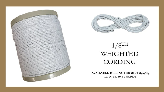 1/8 Weighted Hem Curtain Cording - Drapery Sausage Cording