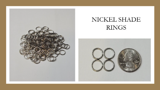 Nickel Shade Rings - Home Sewing for Roman Shades and Valances - 3/8 Inch - Available in 50, 100 and 1,000 Units