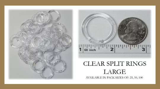 Large Clear Plastic Split Rings - Home Sewing for Shades and Valances - Roman Shade Rings - Available in 25, 50 and 100 Packs