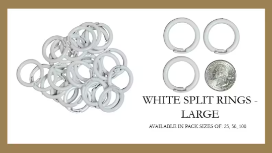 Large White Plastic Split Rings - Home Sewing for Shades and Valances - Roman Shade Rings - Available in 25, 50 and 100 Packs