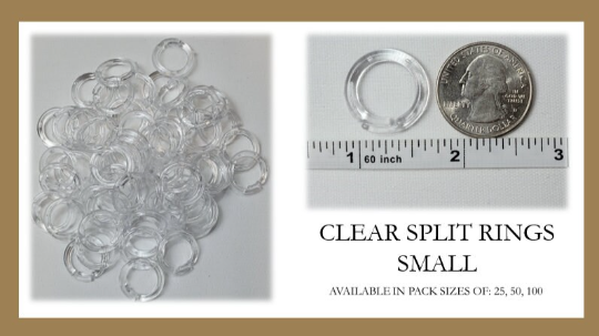 Small Clear Plastic Split Rings - Home Sewing for Shades and Valances - Roman Shade Rings - Available in 25, 50 and 100 Packs