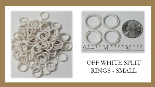 Small Off White Plastic Split Rings - Home Sewing for Shades and Valances - Roman Shade Rings - Available in 25, 50 and 100 Packs