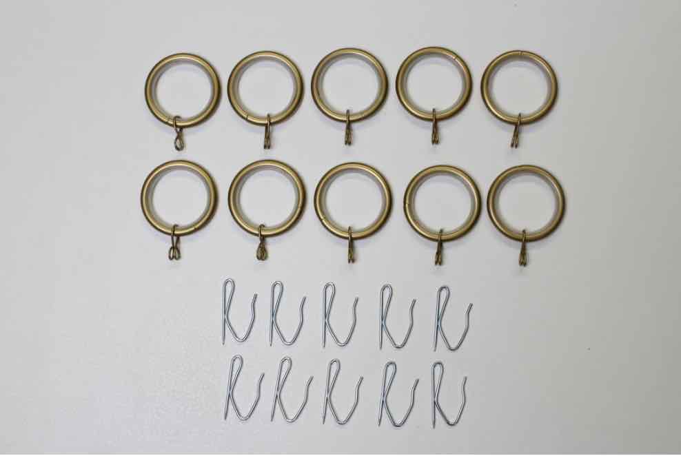 1 Inch - Drapery Rings with Eyelet and Plastic Insert - Available in Gold, Silver, Bronze, and Black Finish