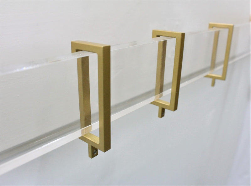 Drapery Rings for Acrylic Lucite Rectangular Drapery Rod - Gold Finish
