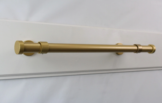 1 Inch Diameter- Iron Bath Towel Bar Set- Long Enclosed Bracket- Includes Rod, Brackets and End Caps